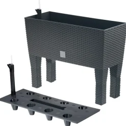 Prosperplast Hochbeete^Polyrattan-Blumenbank Mit Bewasserung 60X24,5Cm Anthrazit