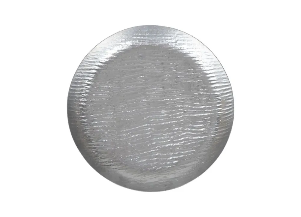 TP Vasen Und Schalen^Rundes Metall-Dekotablett 37Cm Silber