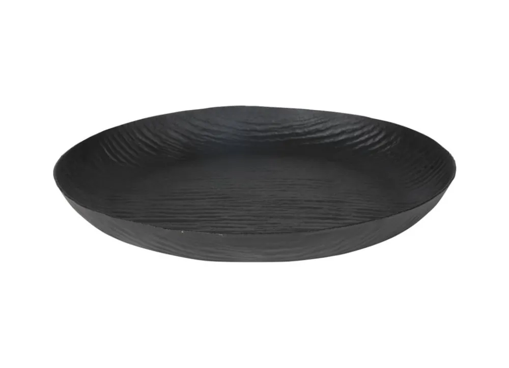 TP Vasen Und Schalen^Rundes Metall-Dekotablett 37Cm Schwarz