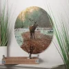 Seasons & Style Sonstige Innendeko^Rundes Wandbild Aus Mdf 58Cm Hirsch Im Wald