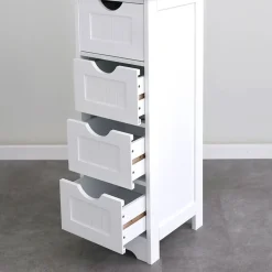TP Wohnmöbel^Schrank Maine Mit 4 Schubladen 30X81,5X30Cm Weis