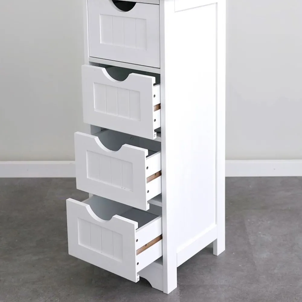 TP Wohnmöbel^Schrank Maine Mit 4 Schubladen 30X81,5X30Cm Weis
