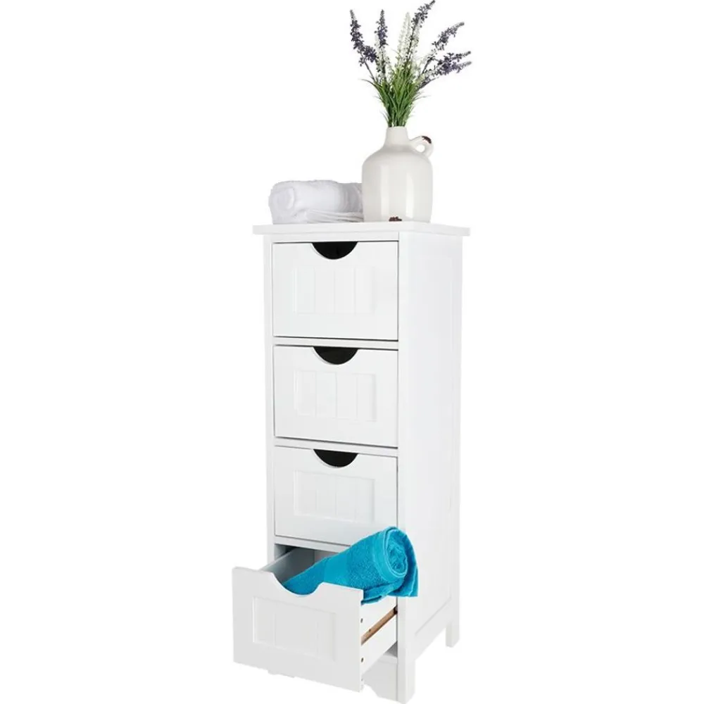 TP Wohnmöbel^Schrank Maine Mit 4 Schubladen 30X81,5X30Cm Weis