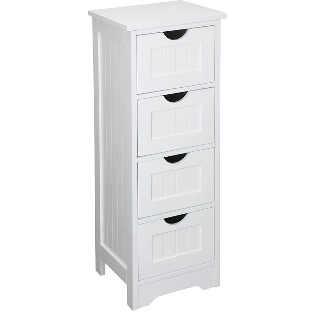 TP Wohnmöbel^Schrank Maine Mit 4 Schubladen 30X81,5X30Cm Weis