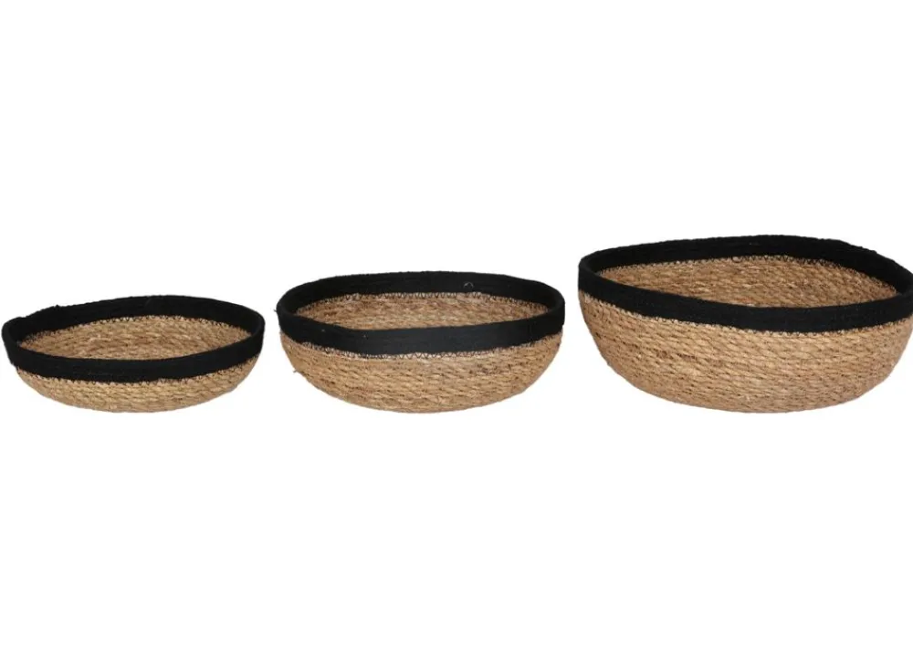 New Home Vasen Und Schalen^Seegras-Korbschalen Mit Abgesetztem Rand 3Er-Set