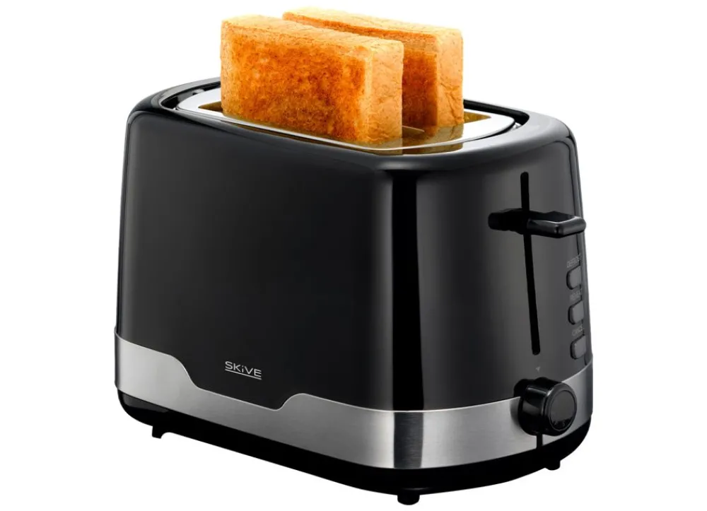 Skive Küchengeräte^ Toaster Schwarz/Edelstahl