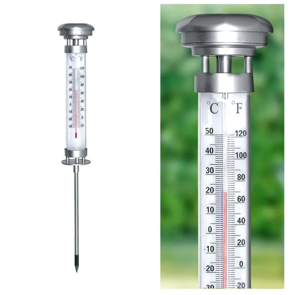 TP Leuchtdeko^Solar Garten-Thermometer