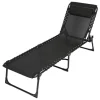 TP Garten- Und Sonnenliegen^Sonnenliege Mit Kopfpolster 190X55X31Cm Schwarz