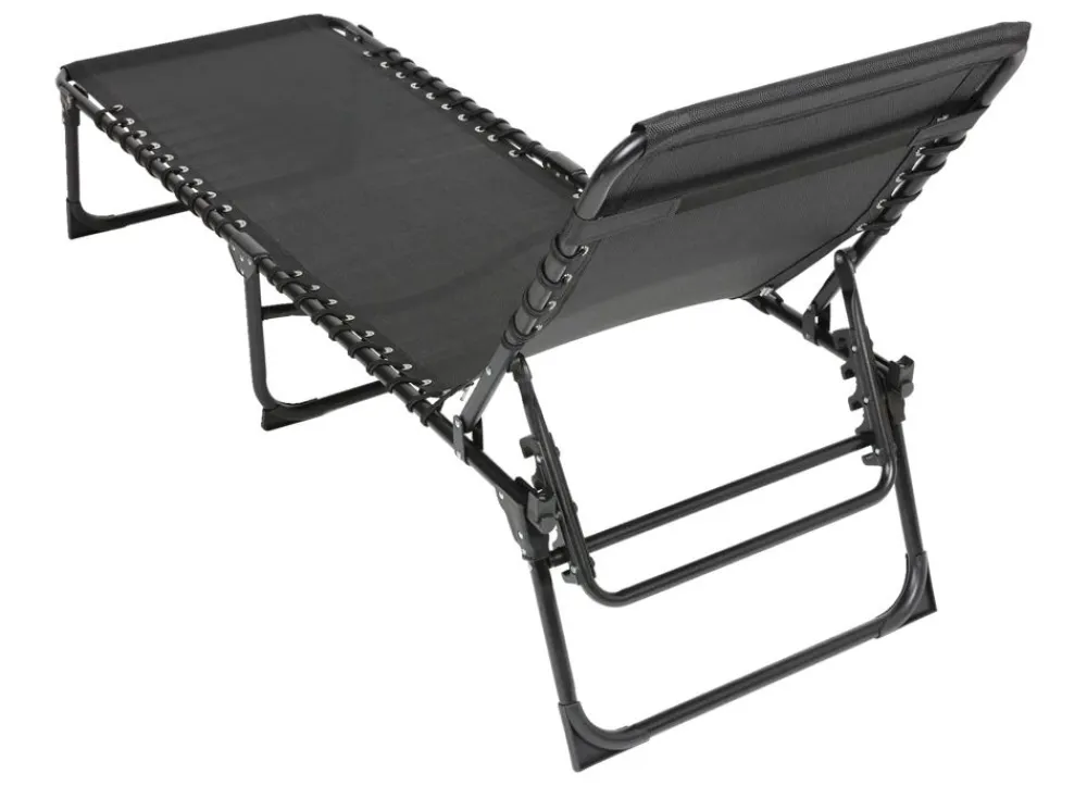 TP Garten- Und Sonnenliegen^Sonnenliege Mit Kopfpolster 190X55X31Cm Schwarz