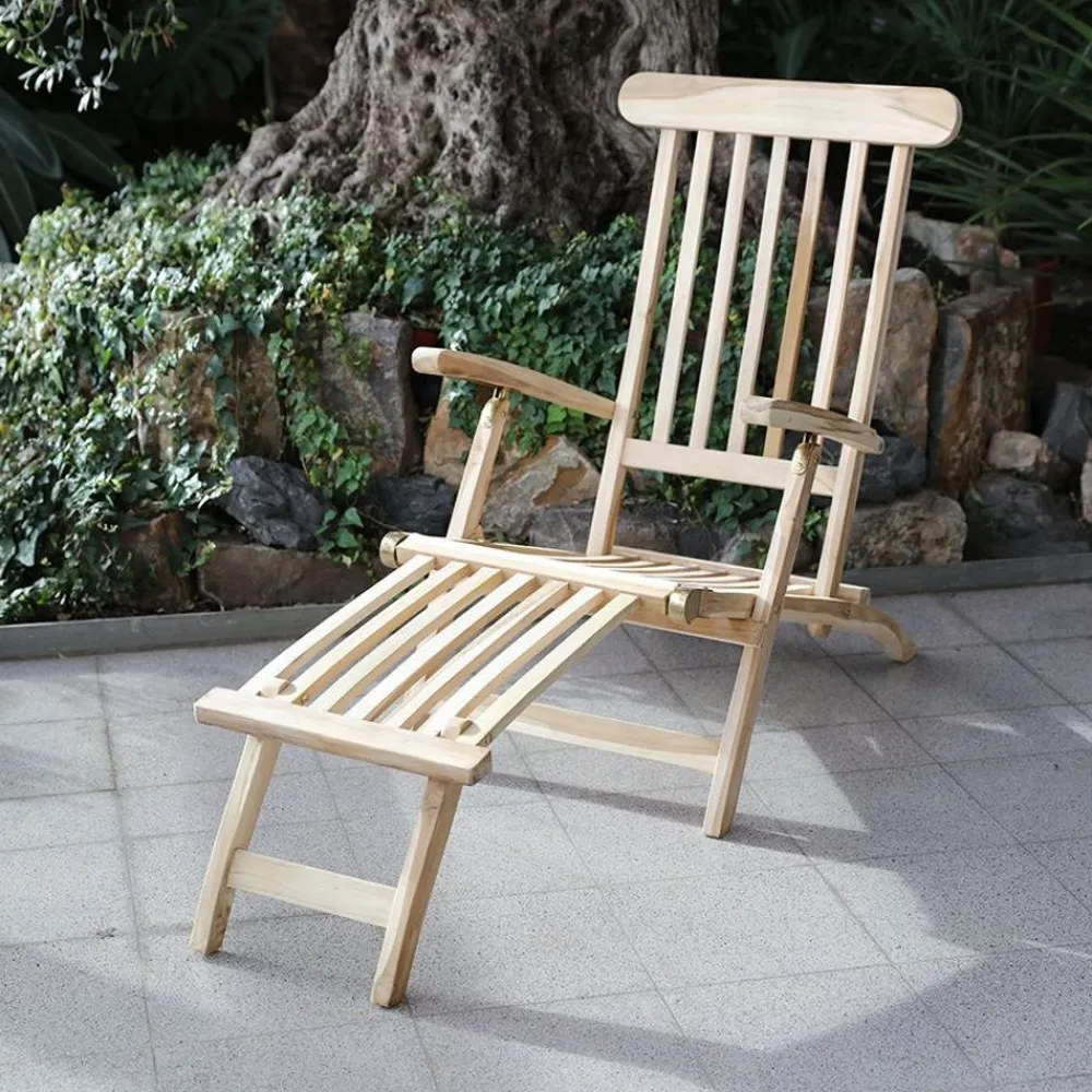 TP Garten- Und Sonnenliegen^Teak-Deckchair Natur Unbehandelt