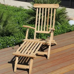 TP Garten- Und Sonnenliegen^Teak-Deckchair Natur Unbehandelt