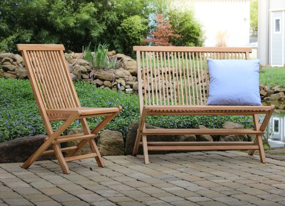 TP Gartenstühle^Teak-Klappstuhl Modena Natur Unbehandelt