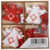 New Home Christmas Weihnachtsbaumanhänger^Weihnachtsbaum-Anhanger Aus Holz 12Er-Set Rot/Weis