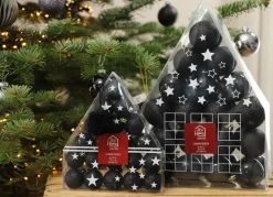 New Home Christmas Weihnachtsbaumkugeln^Weihnachtsbaumkugeln Aus Kunststoff 6Cm 36Er-Set Schwarz