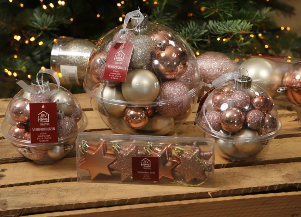 New Home Christmas Weihnachtsbaumkugeln^Weihnachtsbaumkugel-Set 30-Teilig Rose/Perlmutt