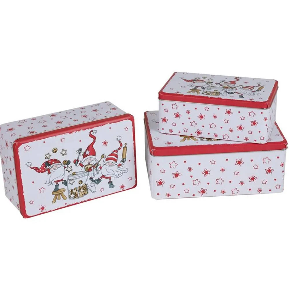 New Home Christmas Vorratsdosen^Weihnachts-Metalldosen-Set Rechteckig 3-Teilig