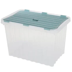 Jelenia Plast Aufbewahrungsboxen^Wellenbox Mit Klappdeckel 17 Liter Pastell/Schwarz