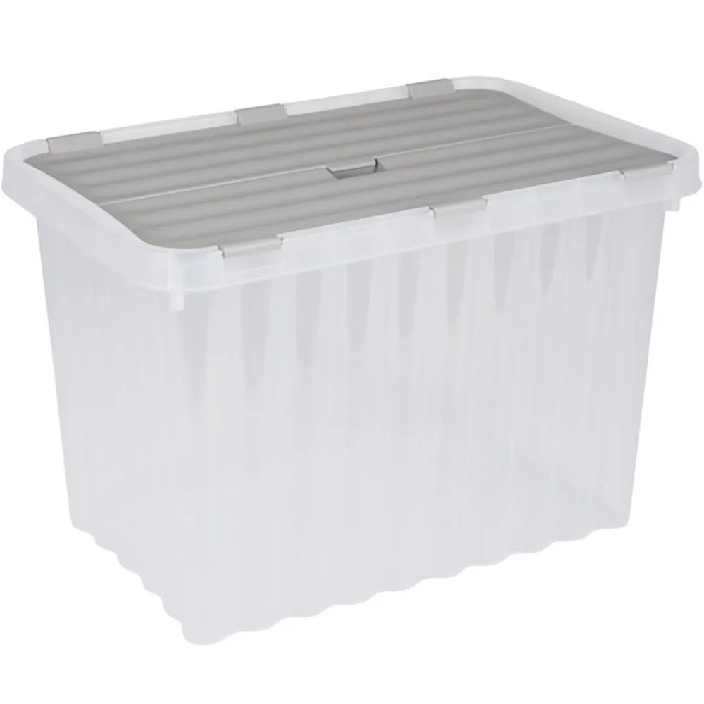Jelenia Plast Aufbewahrungsboxen^Wellenbox Mit Klappdeckel 17 Liter Pastell/Schwarz