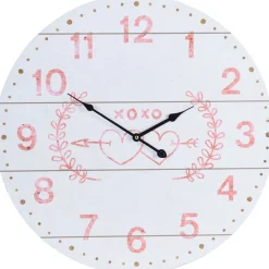 TP Sonstige Innendeko^Xxl-Wanduhr 55Cm Herzen Und Pfeil Weis