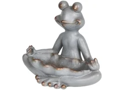 TP Gartenfiguren^Yoga-Frosch Im Lotussitz Mit Vogeltranke 48X39X26Cm