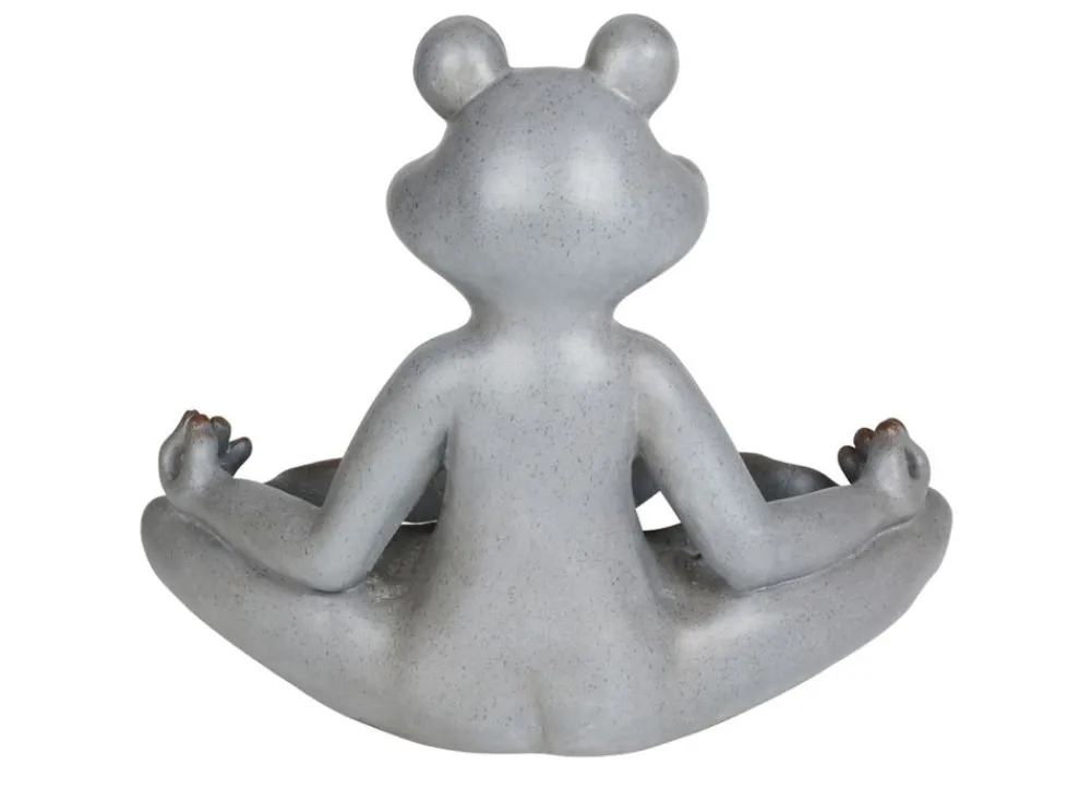 TP Gartenfiguren^Yoga-Frosch Im Lotussitz Mit Vogeltranke 48X39X26Cm